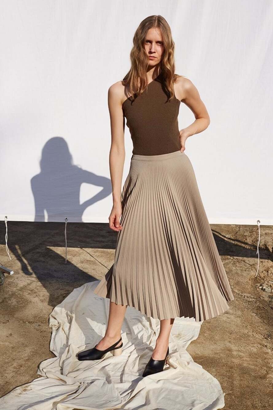 Shaina Mote Women's Size 6 Brown Polyester Aster Skirt